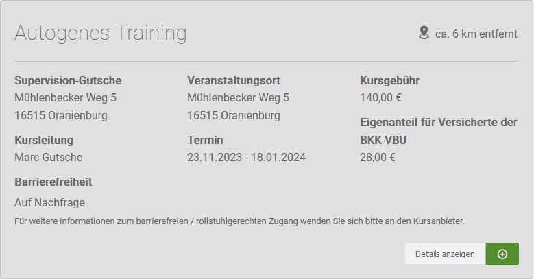 Beispiel anhand der BKK VBU Suche